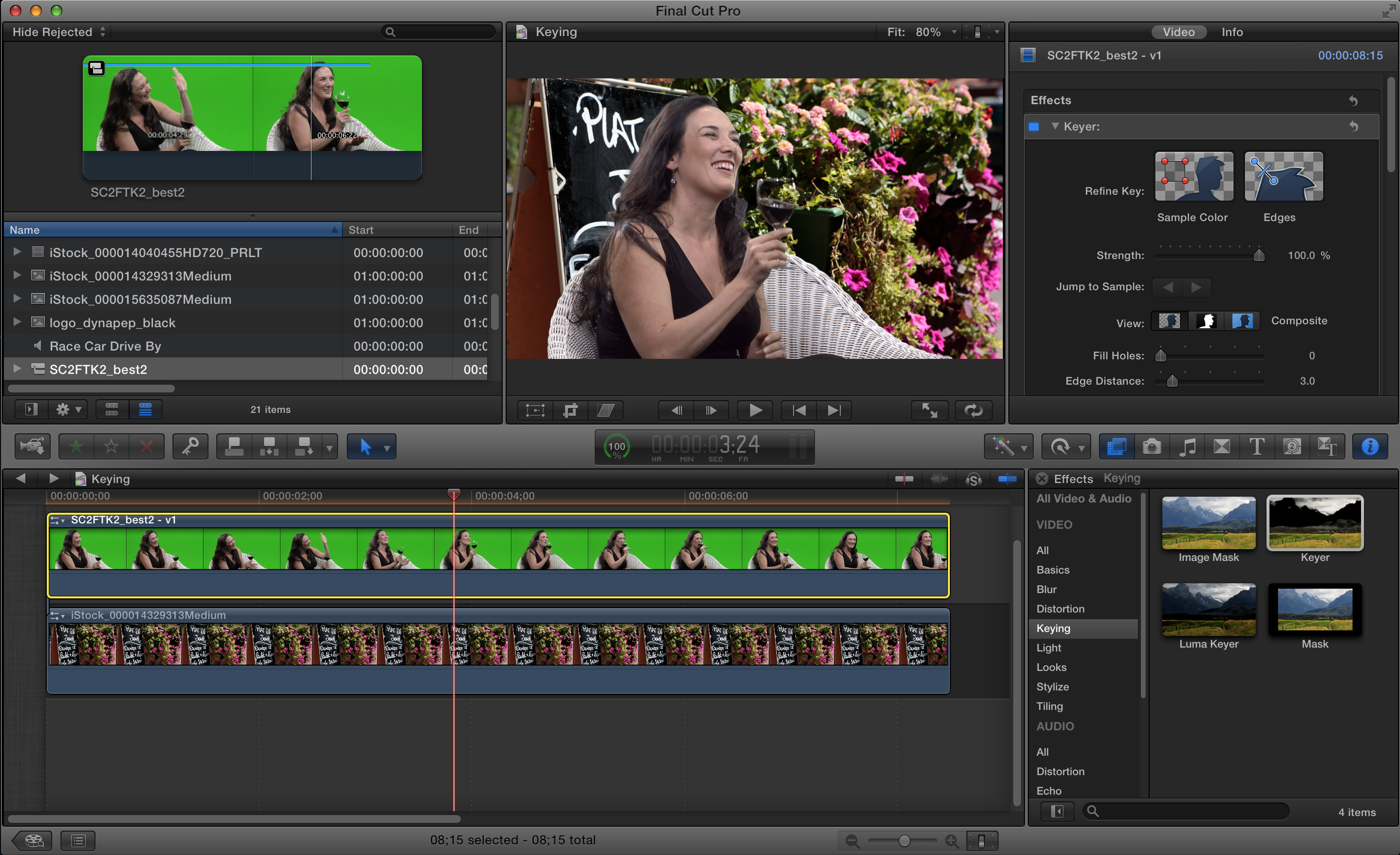 final cut pro key frame by frame