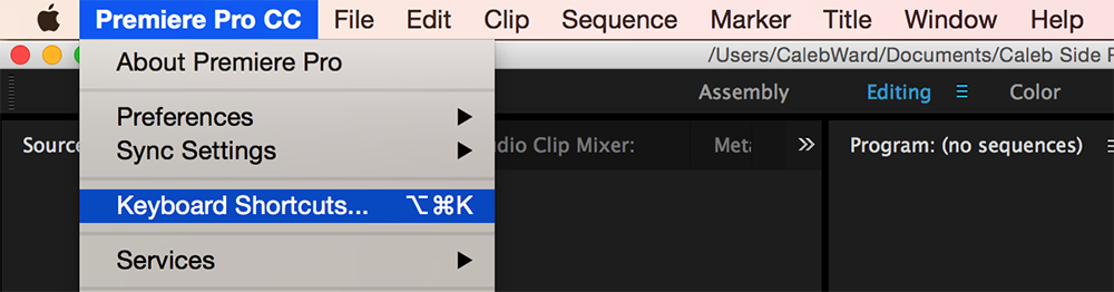 How to Change Premiere Pro Keyboard Shortcuts to Final Cut Pro Shortcuts, Step 1