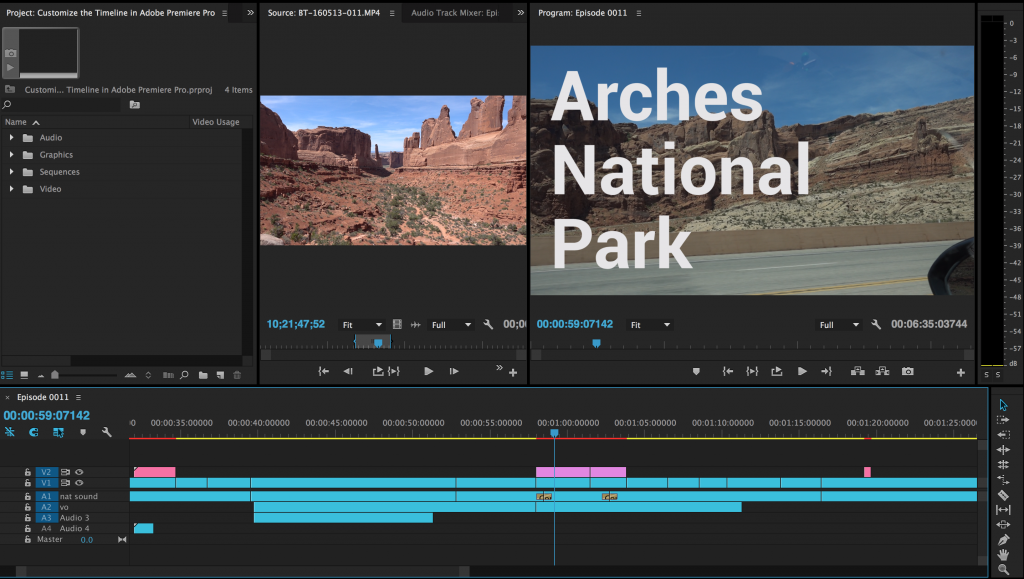 Video Tutorial Customize the Premiere Pro Timeline