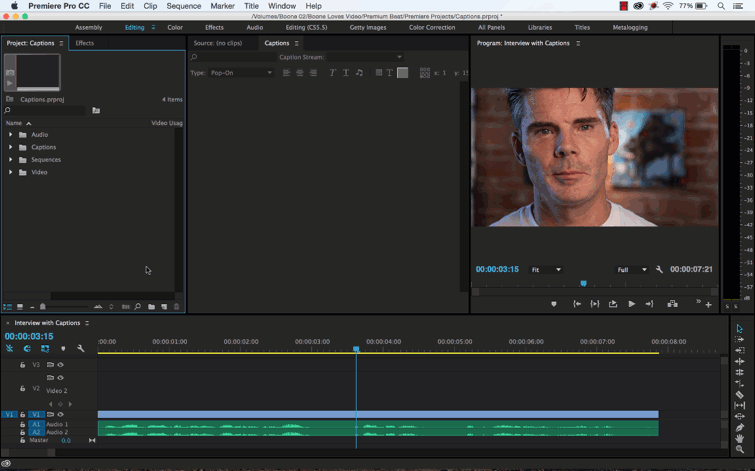 adobe premiere pro 2.0 captioning