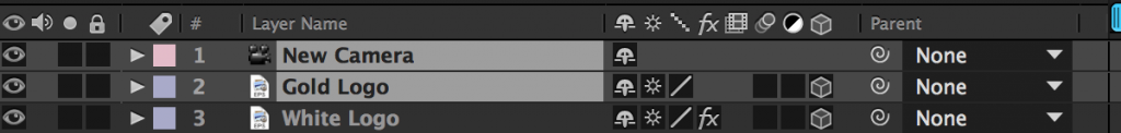 Camera and Logo Layer in After Effects