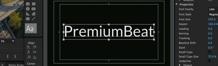 Keyboard Shortcuts for Premiere Pro: Increase kerning by one unit