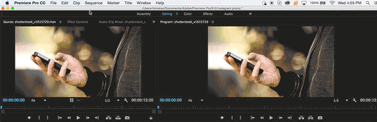 How to Upload 60-Second Videos to Instagram: 1x1 Sequence GIF of sizing your Instagram video
