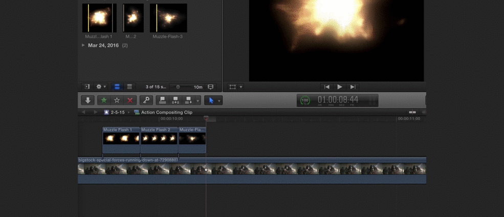 final cut pro key on project