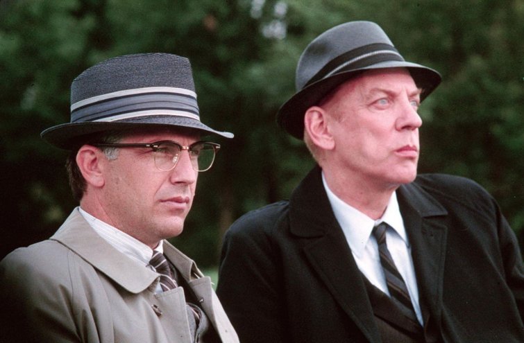 Kevin Costner and Donald Sutherland in "JFK" Kevin Costner and Donald Sutherland in "JFK"