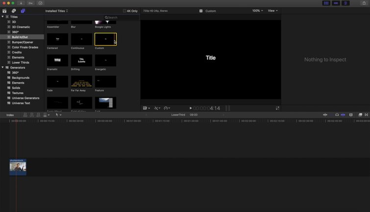 FCPX: Titles Sidebar FCPX: Titles Sidebar