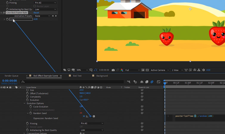Line Boil Effect: Linking the Slider Control