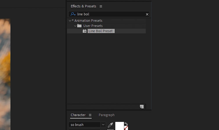 Line Boil Effect: Line Boil Preset