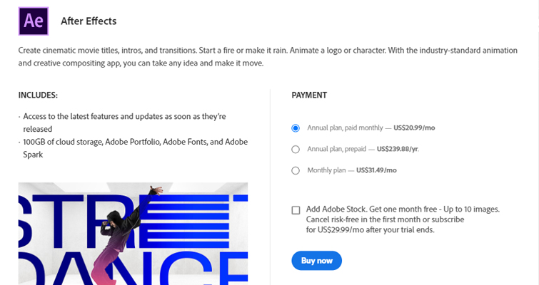 after effects price